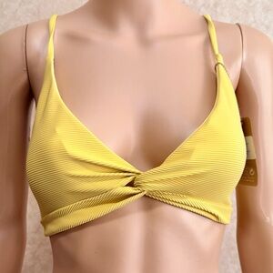 Berlook Yellow Ribbed bikini Top XL run small fit like s-m